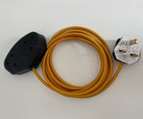 Modern Fabric cable extension lead with 2 point 13a 2 gang trailing socket