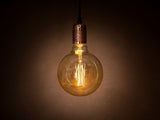 Retro Copper tubular table light lamp - inc Edison bulb options