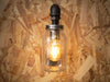 E27 Plug in Black industrial iron pipe wall light with Kilner jar