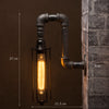 E27 Black industrial iron pipe wall light with cage