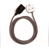 4 metre plug in pendant twisted fabric cable plug light pendant