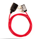 4 metre plug in pendant twisted fabric cable plug light pendant