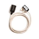 Twisted Fabric Flex Cable Plug in Pendant Lamp Light with Black bronze E27 Lampholder