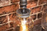 E27 Industrial black iron wall pipe Kilner jar Lighting Chandelier