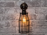 Vintage caged Federation Wall light sconce E27 Black Bronze lamp holder and Cage