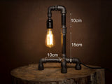 E27 Hand made Black Industrial E27 Iron Pipe table or desk Lamp