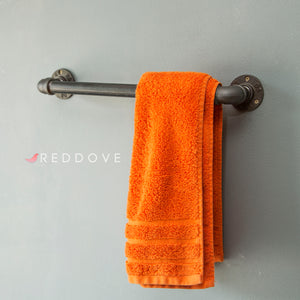 Towel Rail, Industrial Black malleable pipe bathroom - kitchen furniture + Free UK postage
