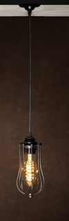 Single Black caged ceiling light pendants - choice of cages
