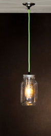 Single kilner ceiling light pendants - choice of cable colours - Choice of jar colours